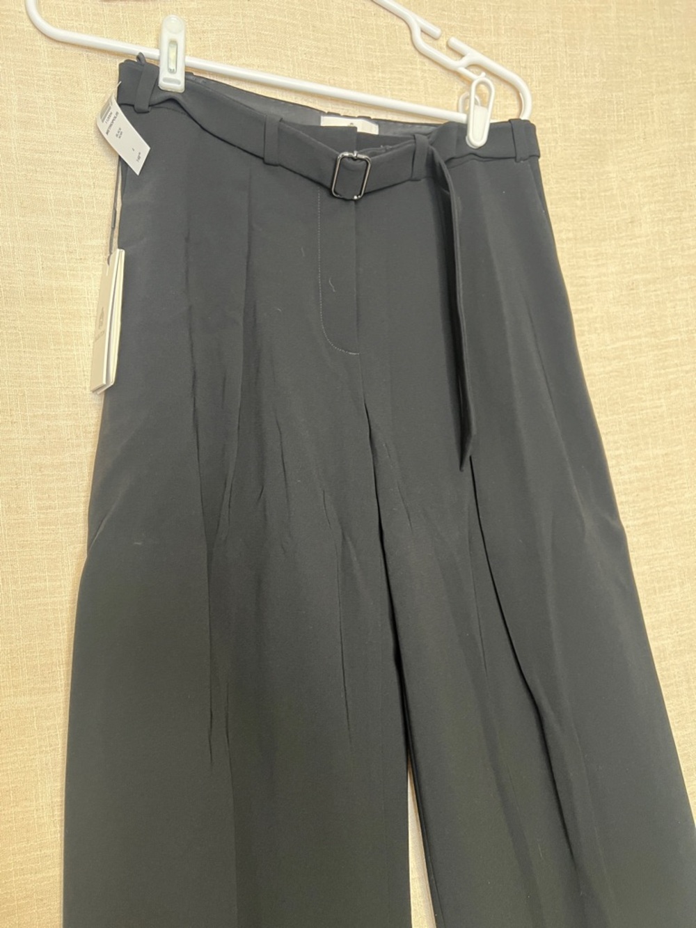 Aritzia Babaton Metropolis Black Belted Wide-Leg Trousers - Picture 5 of 8